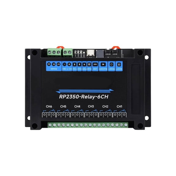 6 Channel Relays Module with Isolation Protections Circuit Rail Mount ABS Housing