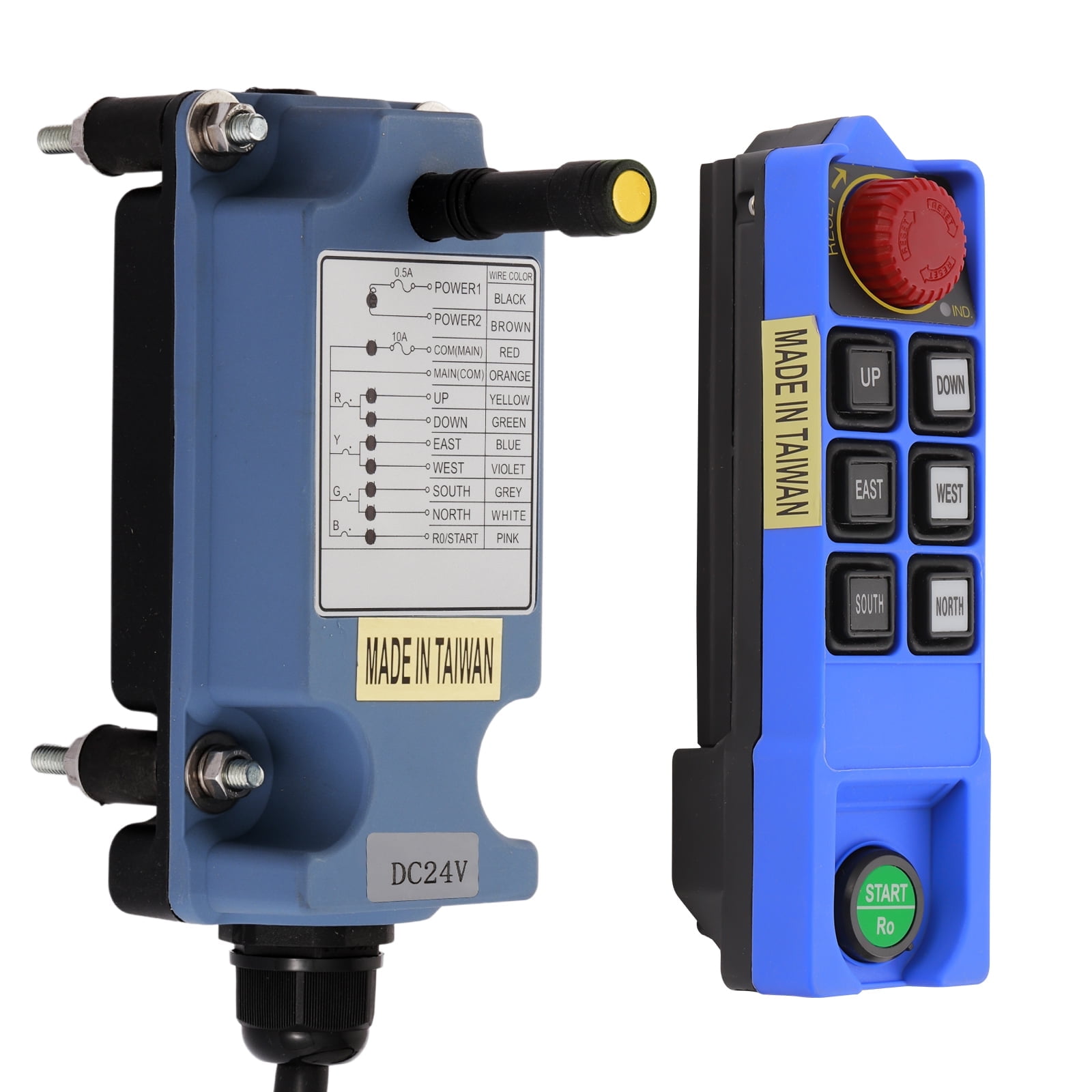 6 Channel Saga Mini Industrial Wireless Crane Radio Remote Control 220V AC for Electric Chain Hoist Overhead Bridge Travelling Crane Truck Transmitter and Receiver