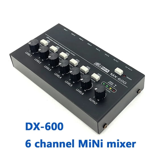 6 Channel Ultra Low Noise Stereo Line Mixer Mini Professional Sound Mixer Power Supply DC5V Audios Mixer US PLUG