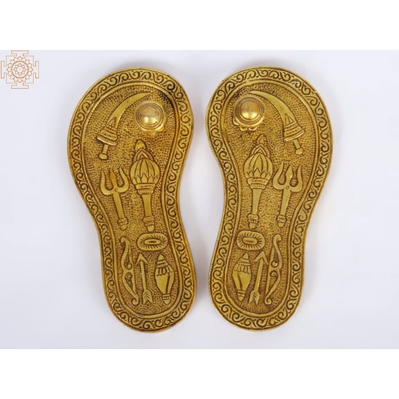 6" Charan Paduka (Khadau) in Brass | Handmade | Made in India