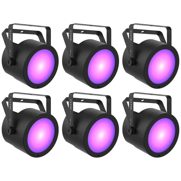 6 Chauvet DJ COREpar UV 120 ILS 120w UV COB LED D-Fi USB DMX Par Can Wash Lights