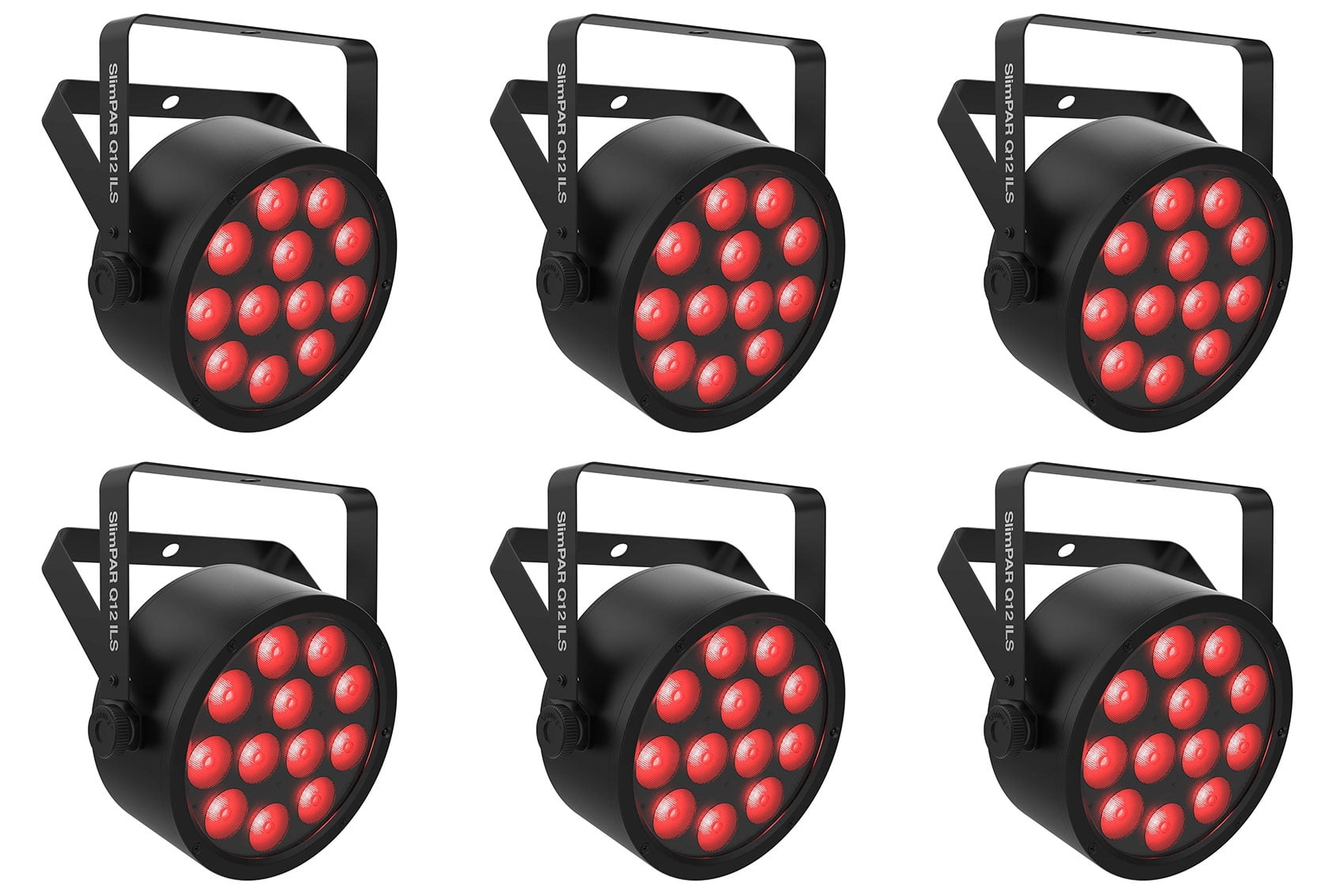 (6) Chauvet DJ SlimPAR Q12 ILS RGBA D-Fi USB DMX Par Can Party/Stage Wash Lights