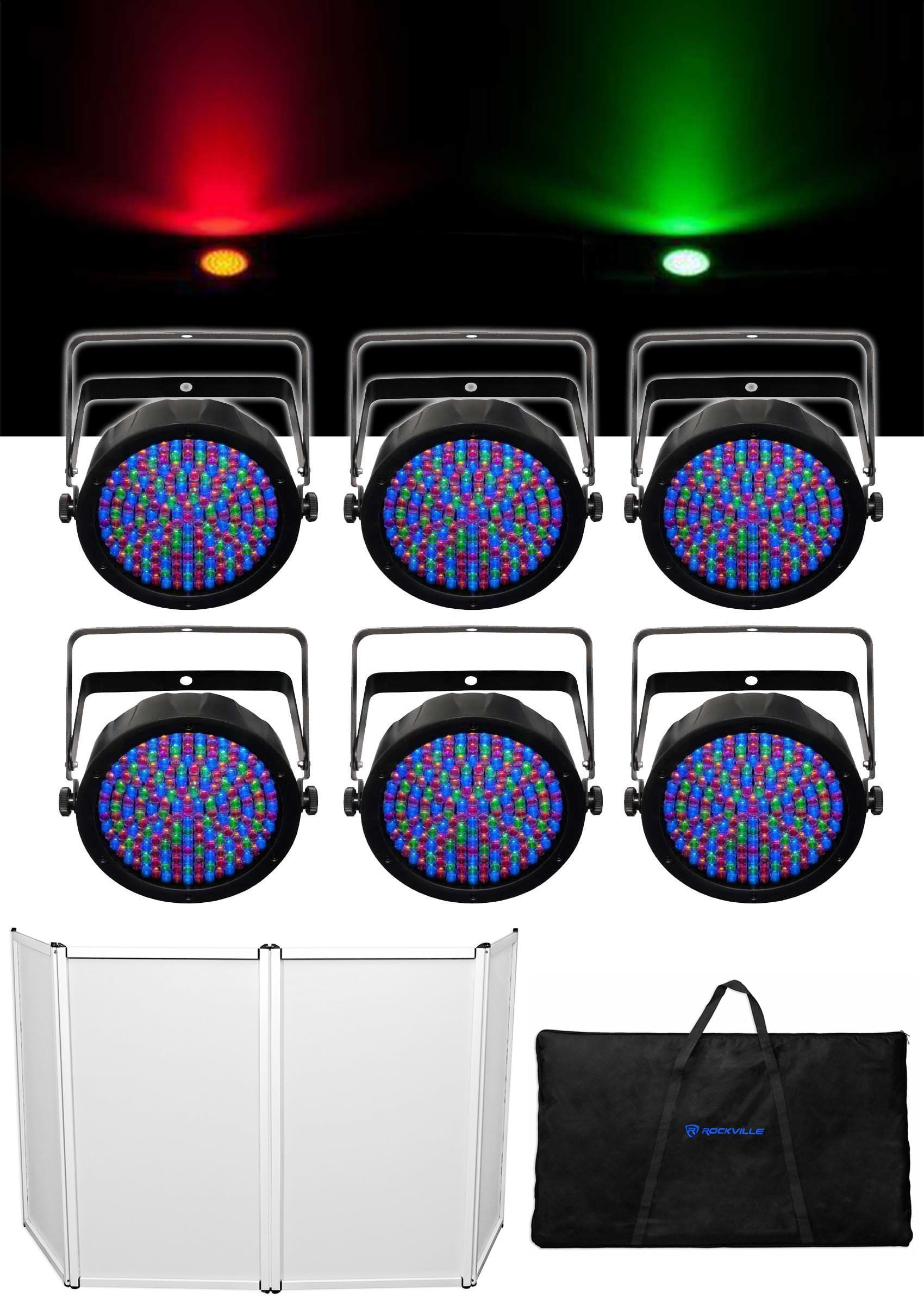 (6) Chauvet SlimPAR 64 RGBA DMX LED Wash Lights Slim Par SlimPAR64+Free ...