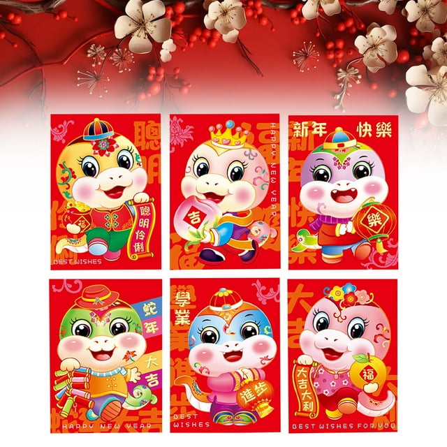 6 Chinese New Year Red Envelope 2025 Red Envelope Jar Shaped Gift Box