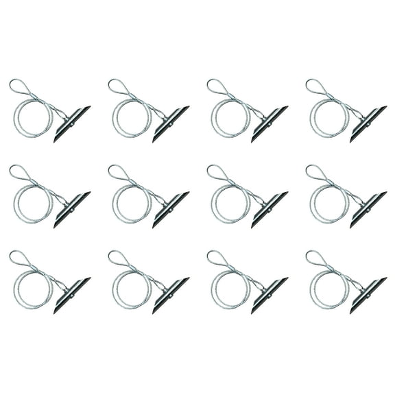 6" Chisel Earth Anchors - 12 pcs - with 33" Cable - for securing Swing Set, Shed and More