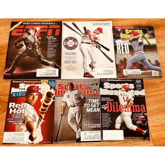 6 Reds Sports Illustrated SI for Kids ESPN magazines Pete Rose Joey Votto Chris Sabo