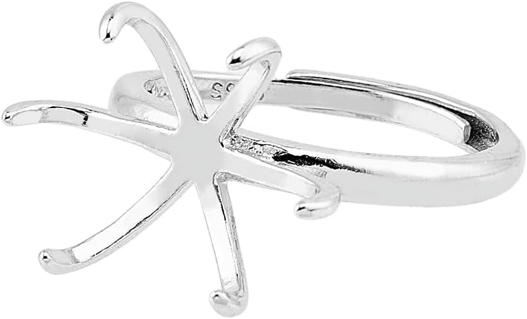 Claws Ring Base Adjustable Blank Ring Findings 925 Sterling