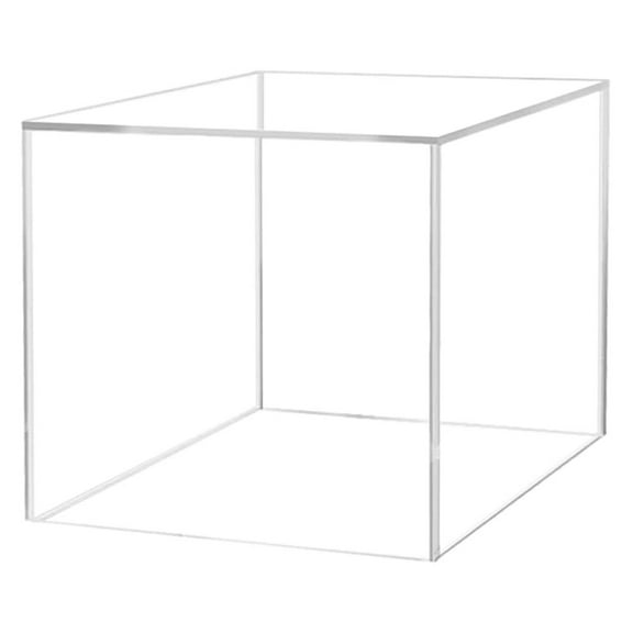 6" Clear Acrylic Display Box with One Open Side No Lid Versatile Square Lucite Merchandise or Product Riser No Assembly