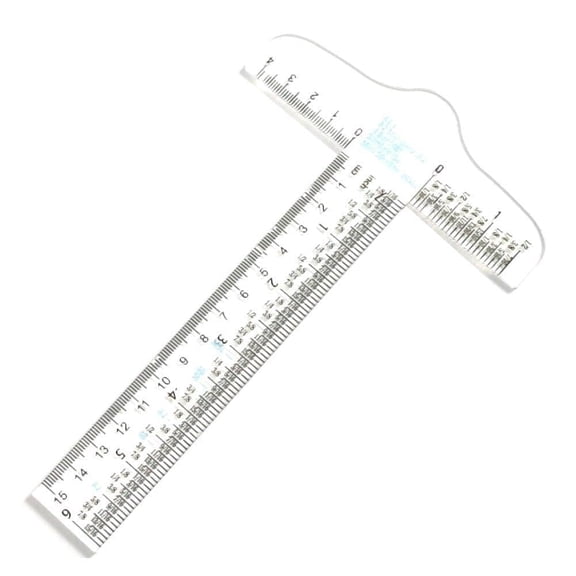 6" Clear Acrylic T-Square Ruler, Drafting T Square, Tools, Ruler Transparent Crafting and Graduated T-Ruler Inch Metric Measuring Scale Rule
