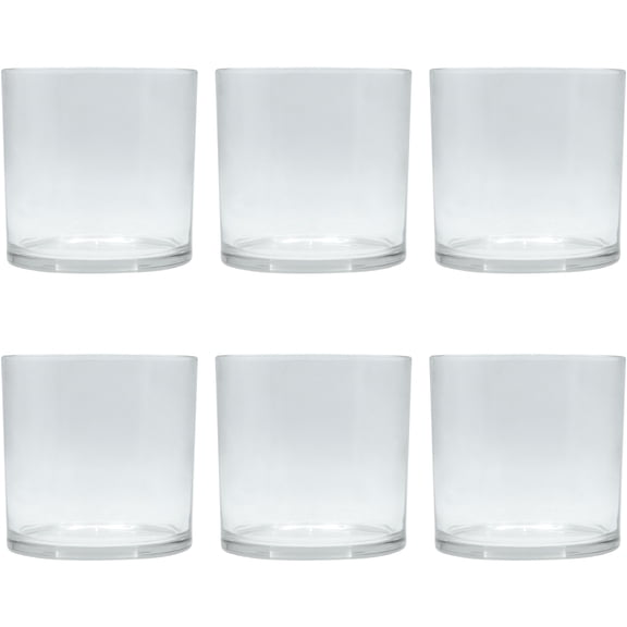 6" Clear Glass Cylinder Vase by Ashland – Simple Design for Floral Arrangements - Centerpieces & Home Decor - 6 Pack