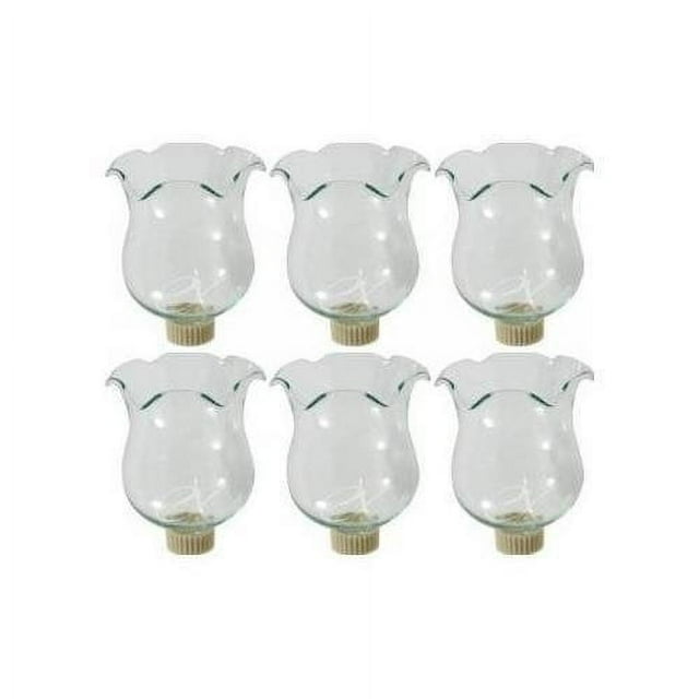 6 Clear Glass Votive Candle Holder Cups W/peg Bottoms
