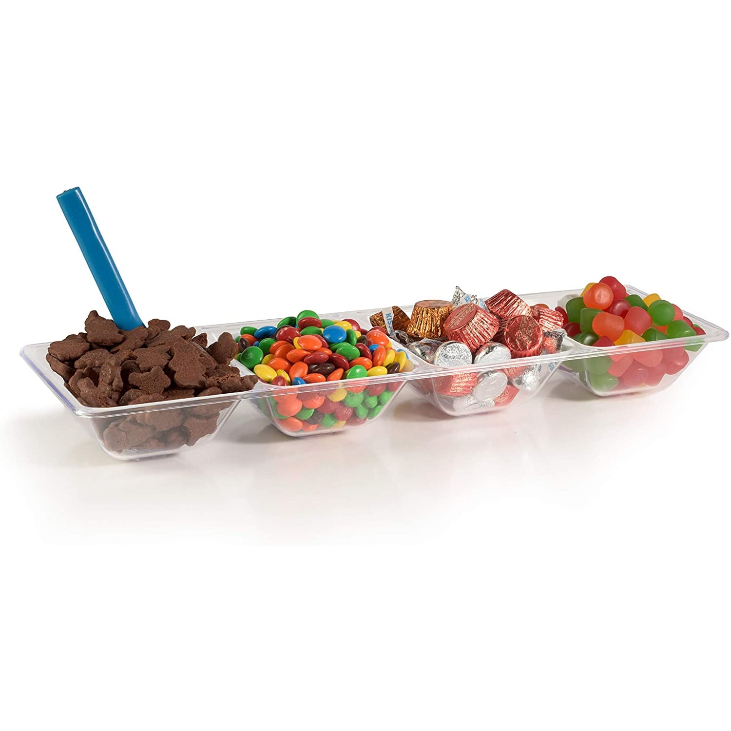  12 Pack Plastic Appetizer Trays with Lids,Disposable