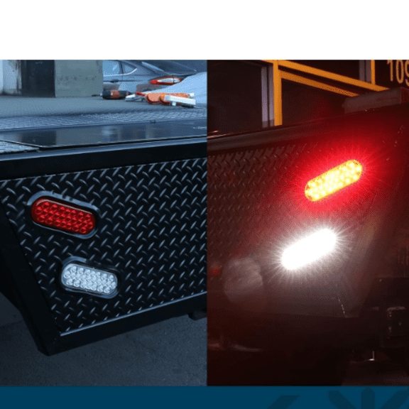 6" Clear White Oval LED Reverse Trailer Tail Light Kit