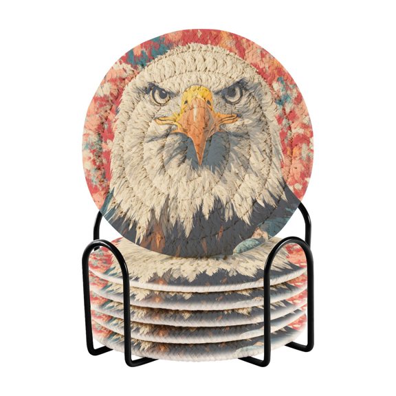 6 Coil Coasters 3.94x3.94x0.24 Inch Water Coasters Drink Coasters with Cup Holders Absorbent Coasters Heat Resistant for Bar Protection Colored Cool Eagle