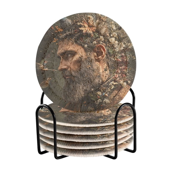 6 Coil Coasters 3.94x3.94x0.24 Inch Water Coasters Drink Coasters with Cup Holders Absorbent Coasters Heat Resistant for Bar Protection Super Cool Man