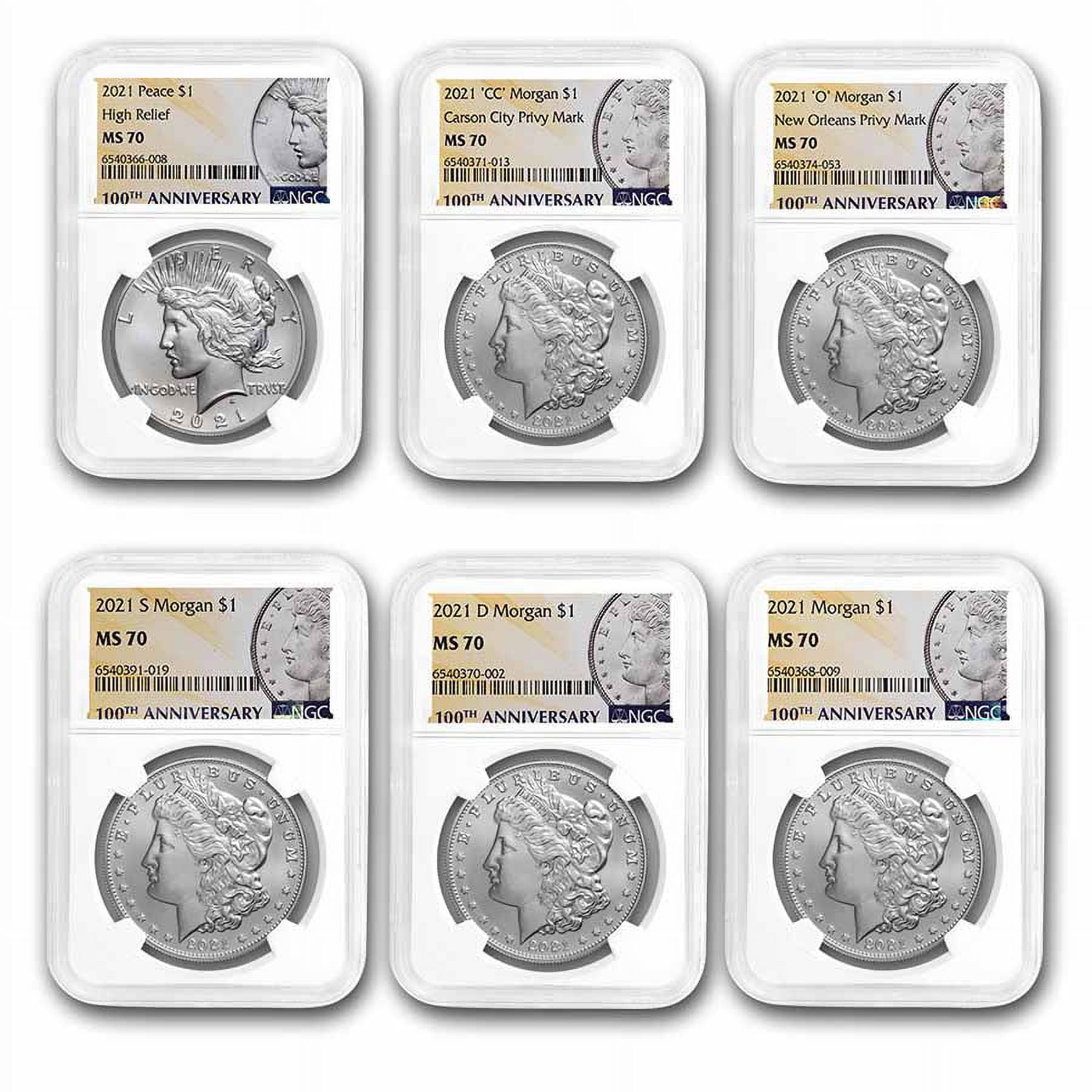 U.S. Mint 2021 Limited Edition Morgan/Peace Dollar 6-Coin Set, MS-70 NGC -  Walmart.com