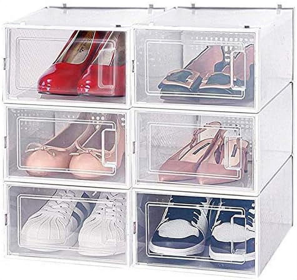 6 Collapsible Stackable Shoe Organizer Racks for Closets Entryway Shoes ...