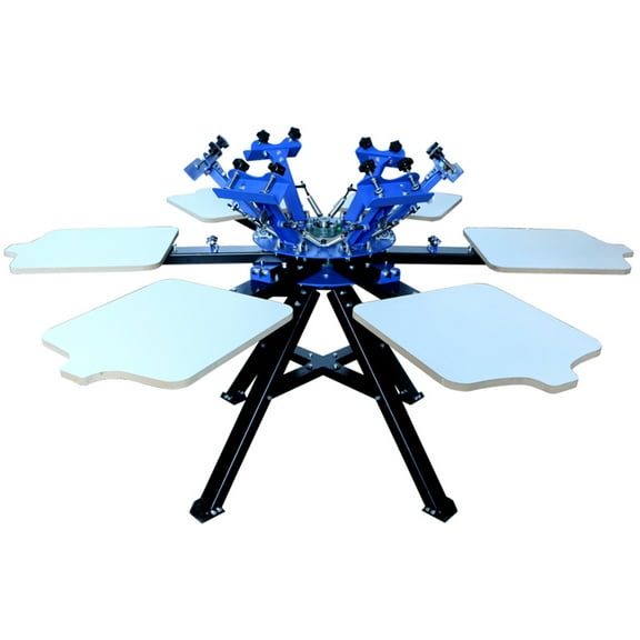 6 Color 6 Station Screen Printing Press Double Rotary Silk Printer Floor-standing Type(4 Cartons/Set)