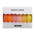 thumbnail image 1 of 6-Color Basic Solid Washi Tape Set, Japanese Import Decorative Stickers, DIY Notebook Journaling Material, Creative Handmade Art Tape, Student Stationery Supply, Must-Have Back-to-School Item, 1 of 7