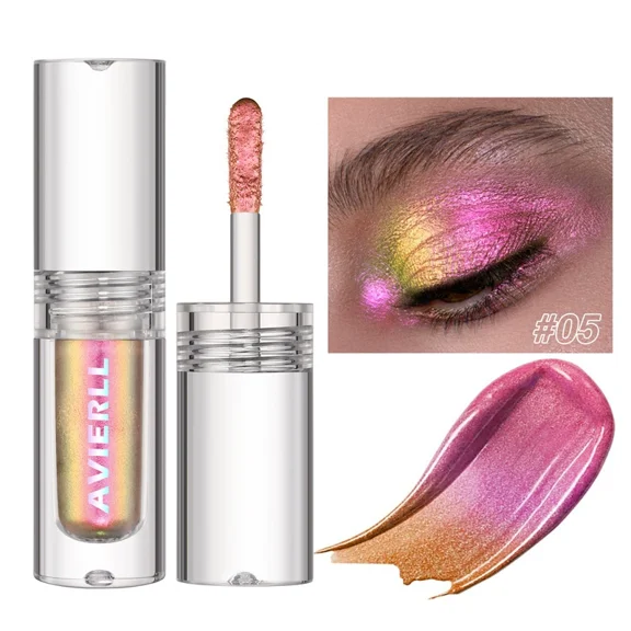 6 Color Chameleon Liquid Eyeshadow, Diamond Glitter Metallic gradient Liquid Eyeshadow stick a touch into makeup futuristic eye makeup