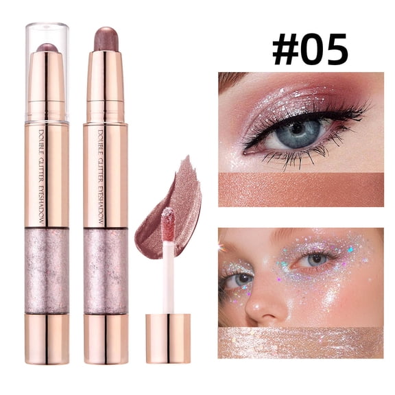 6 Color Eyeshadow Stick Set Double-Ended Diamond Pearl Shadow Pen for Gradient Eye Makeup Highlighter Contouring 6.5ml Long-Lasting Creamy Eyeshadow Pencils for Women Daily Party Makeup Travel Kit