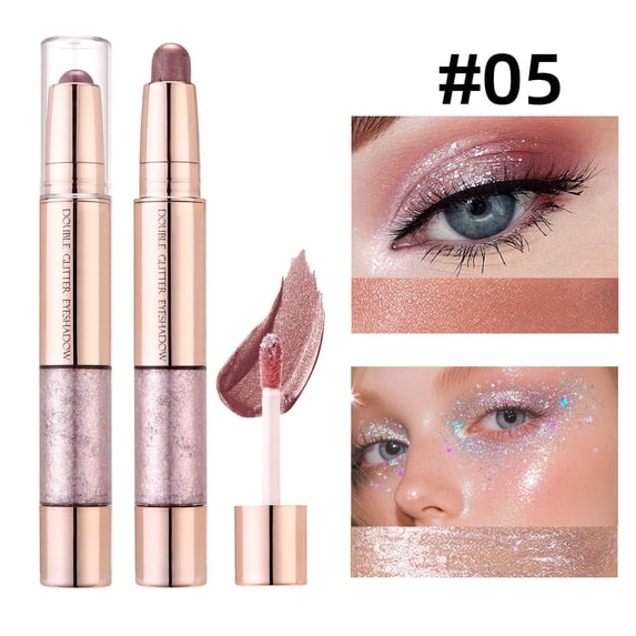 6 Color Eyeshadow Stick Set Double-Ended Diamond Pearl Shadow Pen for Gradient Eye Makeup Highlighter Contouring 6.5ml Long-Lasting Creamy Eyeshadow Pencils for Women Daily Party Makeup Travel Kit