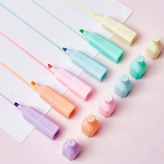 6-Color Highlighter Pen Set Office Pens, 6 * Highlighter Pen Pen, Pink