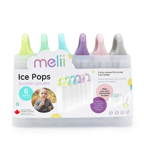 Melii Ice Pop Mold, 6 Plastic Popsicle Molds, Multi-Color