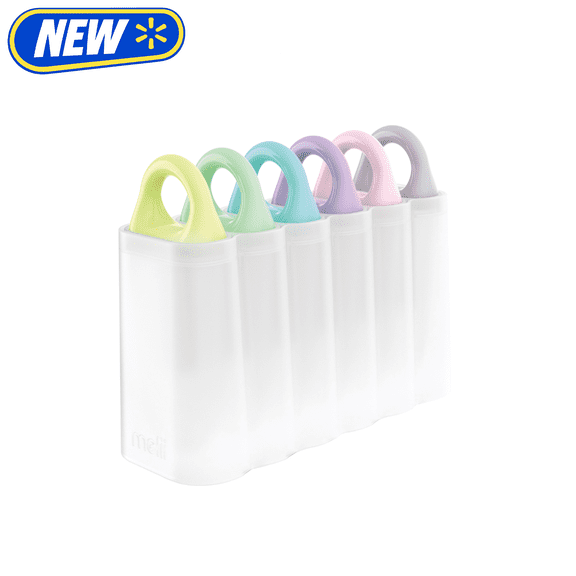 Melii Ice Pop Mold, 6 Plastic Popsicle Molds, Multi-Color