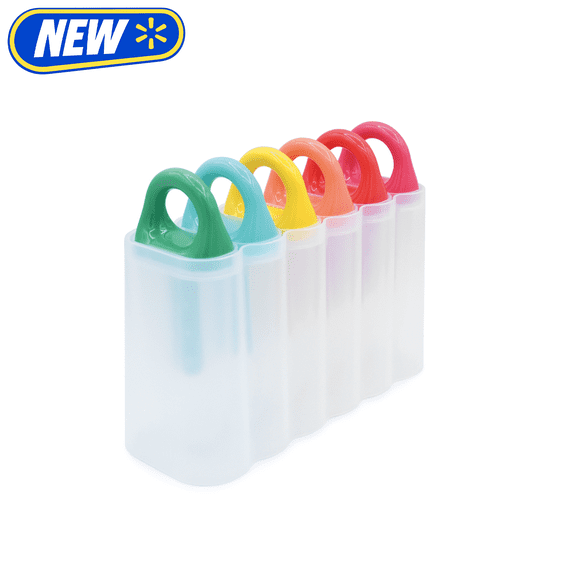 Melii Ice Pop Mold, 6 Plastic Popsicle Molds, Fruity