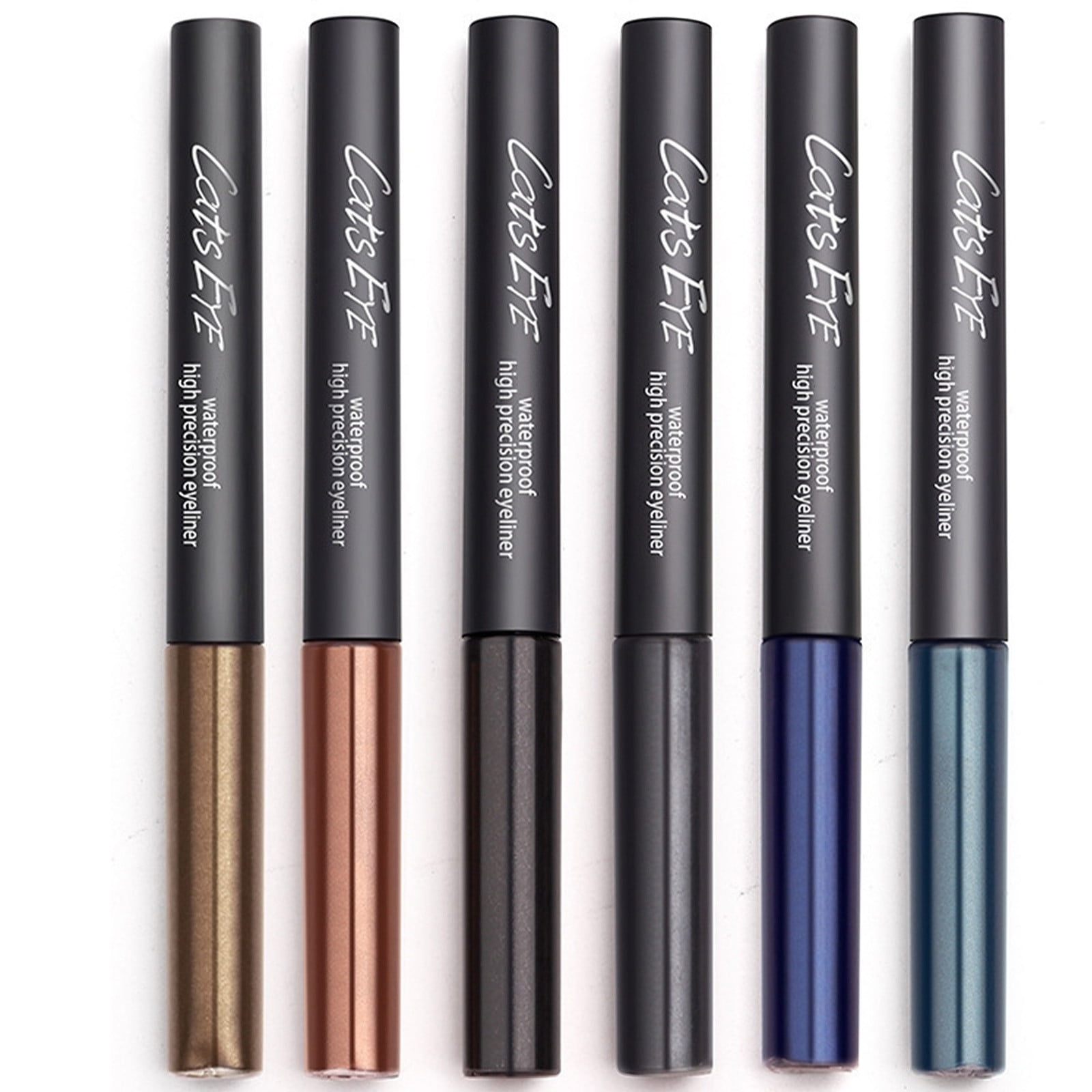 6 Color Liquid Eyeliner Fine Brush Head Waterproof Sweat Proof Long Lasting Quick Drying Formula