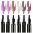 thumbnail image 1 of 6 Color Nail Polish Pen Set, Portable Quick Drying Manicure Tool, Gel Nail Polish Pen Set, Nude Natural Color Builder Base, Sheer Soak off UV Nail Concealer, DIY Manicure Gift for Women, 1 of 9