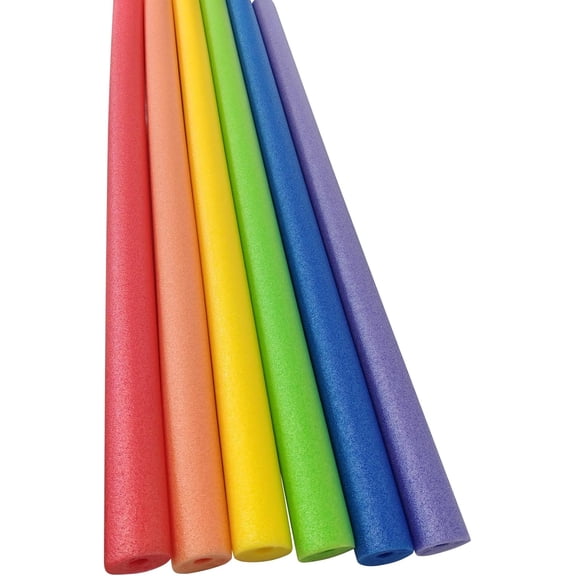 6 Color Pool Noodles Foam - 47in Soft Large Thick Hollow Floating Pool Noodle Floats for Adults,Jumbo Bright Soft Swim Noodles for Floating Training Device, DIY Craft Projects, Exercise Aid