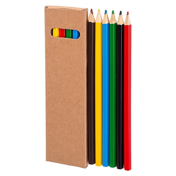 6-Color Pre-Sharpened Colored Pencil Set for Drawing and Coloring - 6 Pack