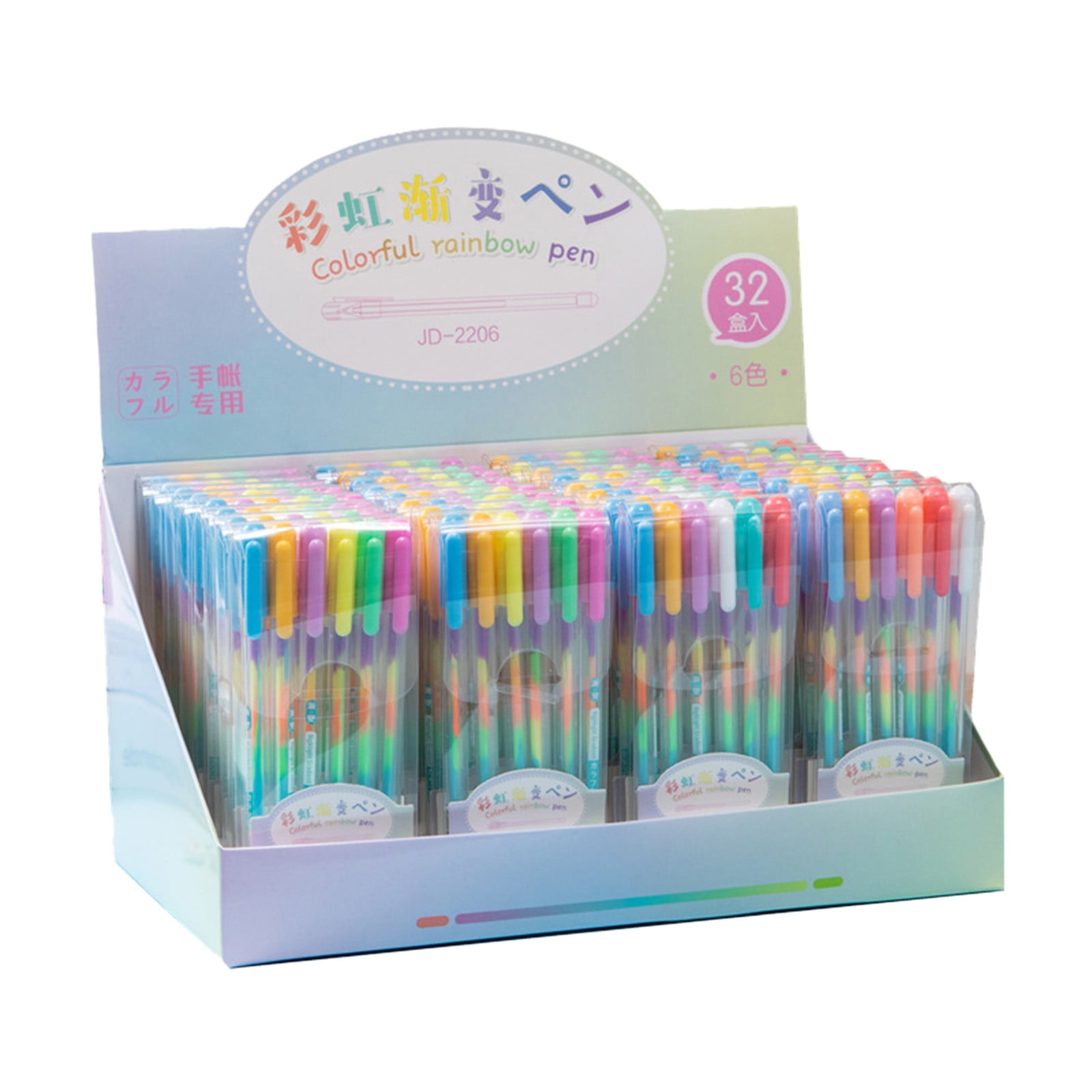 6-Color Rainbow Gradient Pen, Multicolor Highlighter and Writing Pen ...