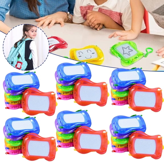 6-Color Reusable Doodle Drawing Board Set - 30 Sheets with Erasable Pens for Portable Sketching & Note-Taking