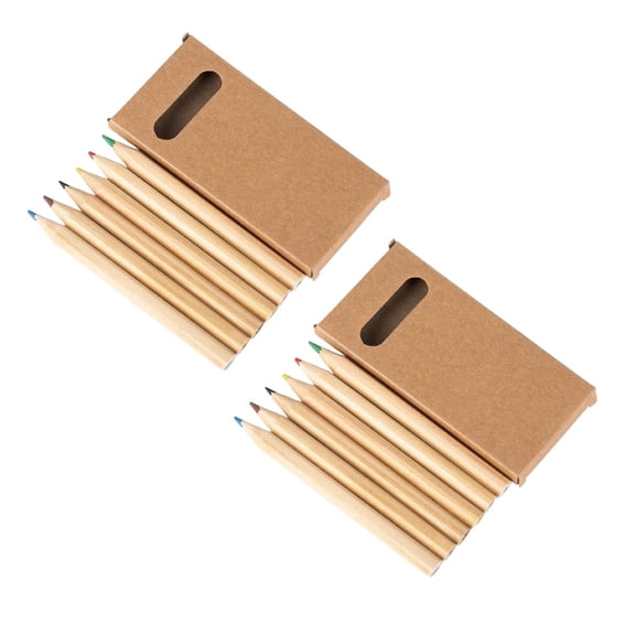 6-Color Short Colored Pencil Set, Mini Wooden Crayons for Ki-Ds' Drawing, Art Supplies for Schol and Home, Multi-Color (6 Set)
