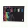 thumbnail image 1 of 6 Color Temporary Hair Chalk Comb Set, Temporary Bright Hair Color Dye, Quick & Easy 1-Minute Hair Dye for Women Men, Non-Damaging Formula for Light/Dark Hair, Party Events & Daily Use, 1 of 9