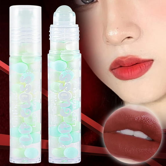 6 Color Water Mirror Roll On Lip Oil – 2pc? Actually 2pc of set – High Shine, Hydrating – For Glass Lips – 1set