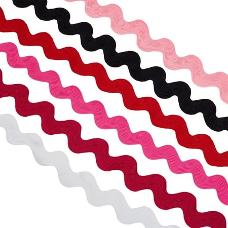 6 Colors 0.78 inch-1.33 inch/20-34mm Rick Rack Trim 12 Yards RIC Rac Wave Bending Fringe Ribbon Zig Zag Woven Fabric