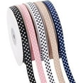 thumbnail image 1 of 6 Colors 3/8 inch Dot Grosgrain Ribbon Grosgrain Polka Dot Craft Ribbon Polyester Polka Dot Print Grosgrain Ribbon for Gift Wrapping Crafting Wedding 24 Yard/Roll DIY, 1 of 6