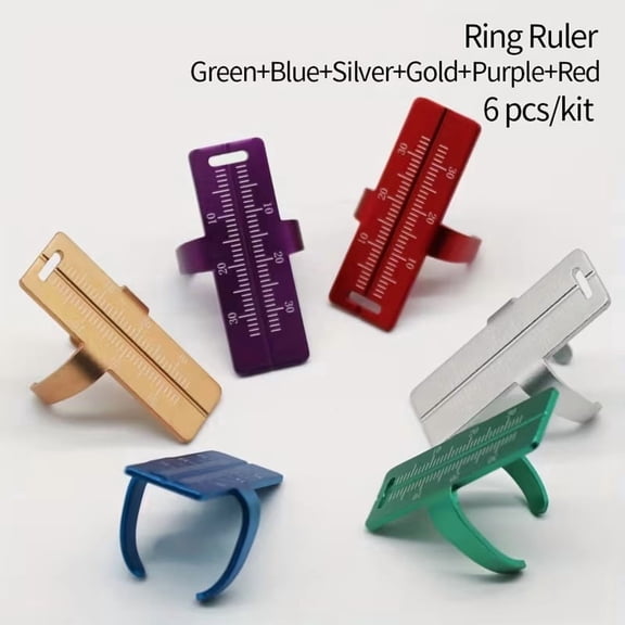 6 Colors Aluminum Ring Ruler for Dental Floss Measuring Oral Care Tool