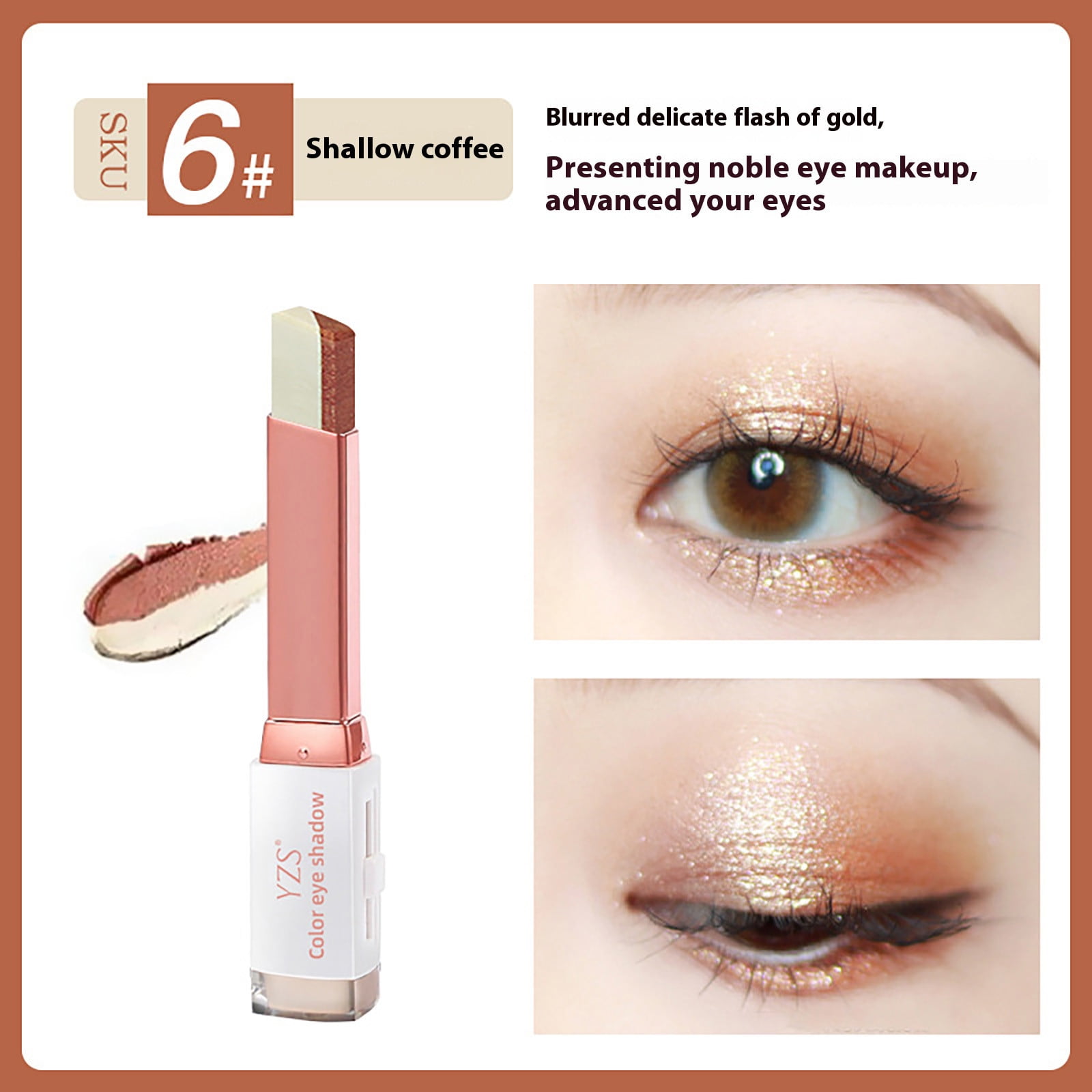 6 Colors Eyeshadow Stick, Double Colors Eye Shadow Stick, Glitter