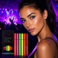 thumbnail image 1 of 6 Colors Face Paint Makeup, Sweatproof, Smudgeproof, Waterproof UV Eye Liner Set, Glow Face Painting Kit for Adults Artist Halloween Christmas Birthday Party, 1 of 8