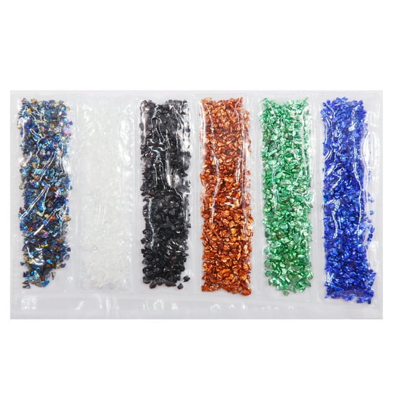 6 Colors Glass Crushed Stones Broken Metal Pieces Glitter Irregular Glass Chips for DIY Crafts Jewelry Making