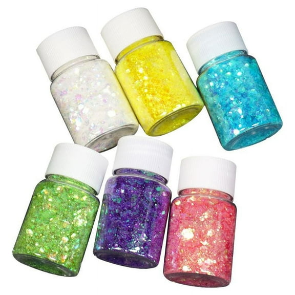 6 Colors Holographic Chunky Glitter Flake Glitters Sparkles Crafts Sequins