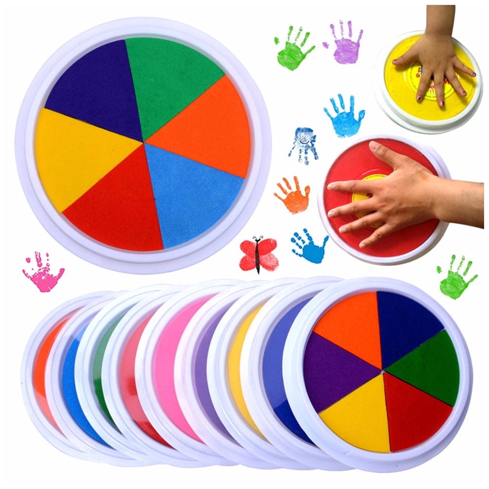 6 Colors Ink Pads- Stamp DIY Finger Color Painting Craft Cardmaking DIY Ink Pad Montessori Drawing Learning Education Toys