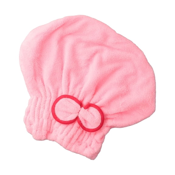 6 Colors Microfiber Solid Quickly Dry Hair Hat Hair Turban Women Head Wrap Hat (Pink)