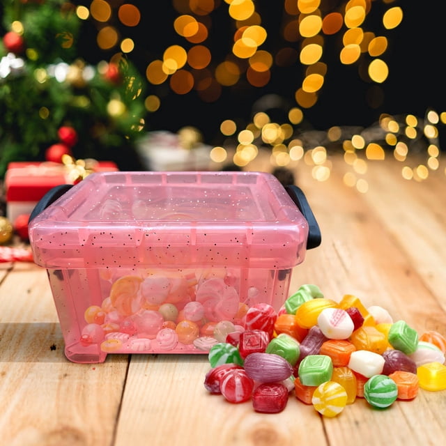 6 Colors Mini Small Plastic Storage Box with Locking Lid Clear Plastic Organizer and Assorted Color Boxes Hold Crafts, Stationery, Jewelry, Sewing and More in Office or Home Supplies