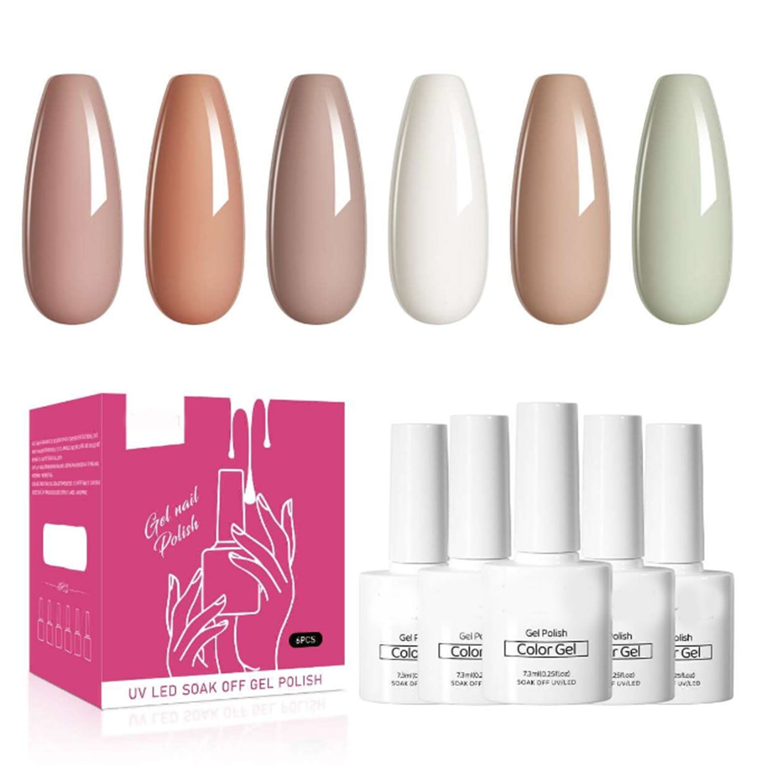 6 Colors Nail Art Gel Paint Prevent Cracking Safety Resin Nail Polish